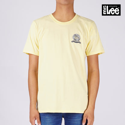 Stylistic Mr. Lee Men's Basic Tees with Back Print Semi body Fit 170165-U (Double Cream)