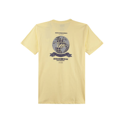Stylistic Mr. Lee Men's Basic Tees with Back Print Semi body Fit 170165-U (Double Cream)