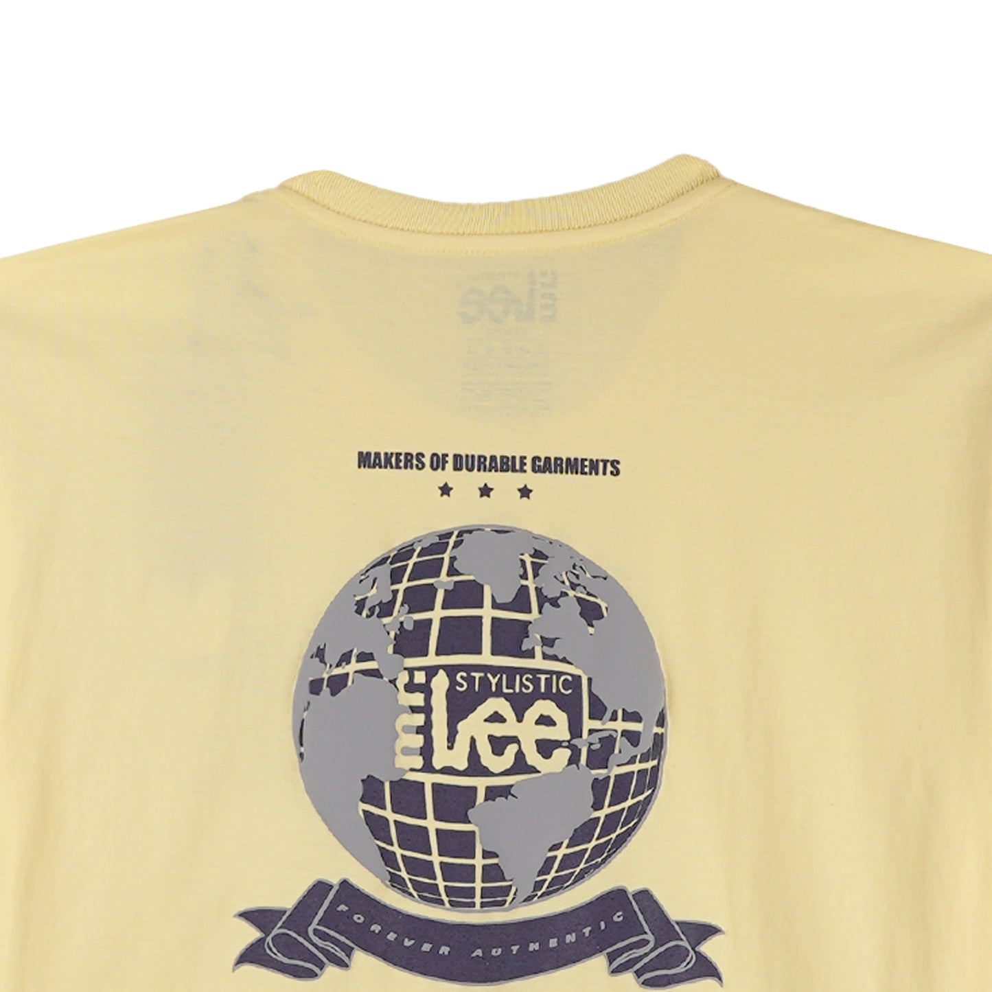 Stylistic Mr. Lee Men's Basic Tees with Back Print Semi body Fit 170165-U (Double Cream)