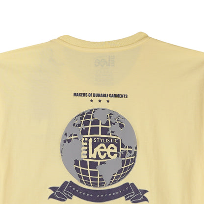 Stylistic Mr. Lee Men's Basic Tees with Back Print Semi body Fit 170165-U (Double Cream)
