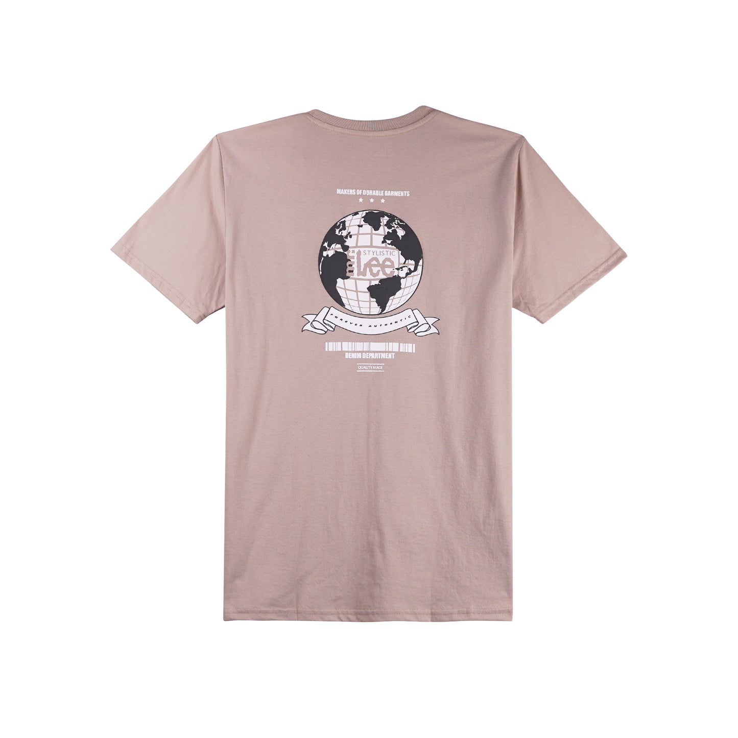 Stylistic Mr. Lee Men's Basic Tees with Back Print Semi body Fit 170165-U (Sphinx)