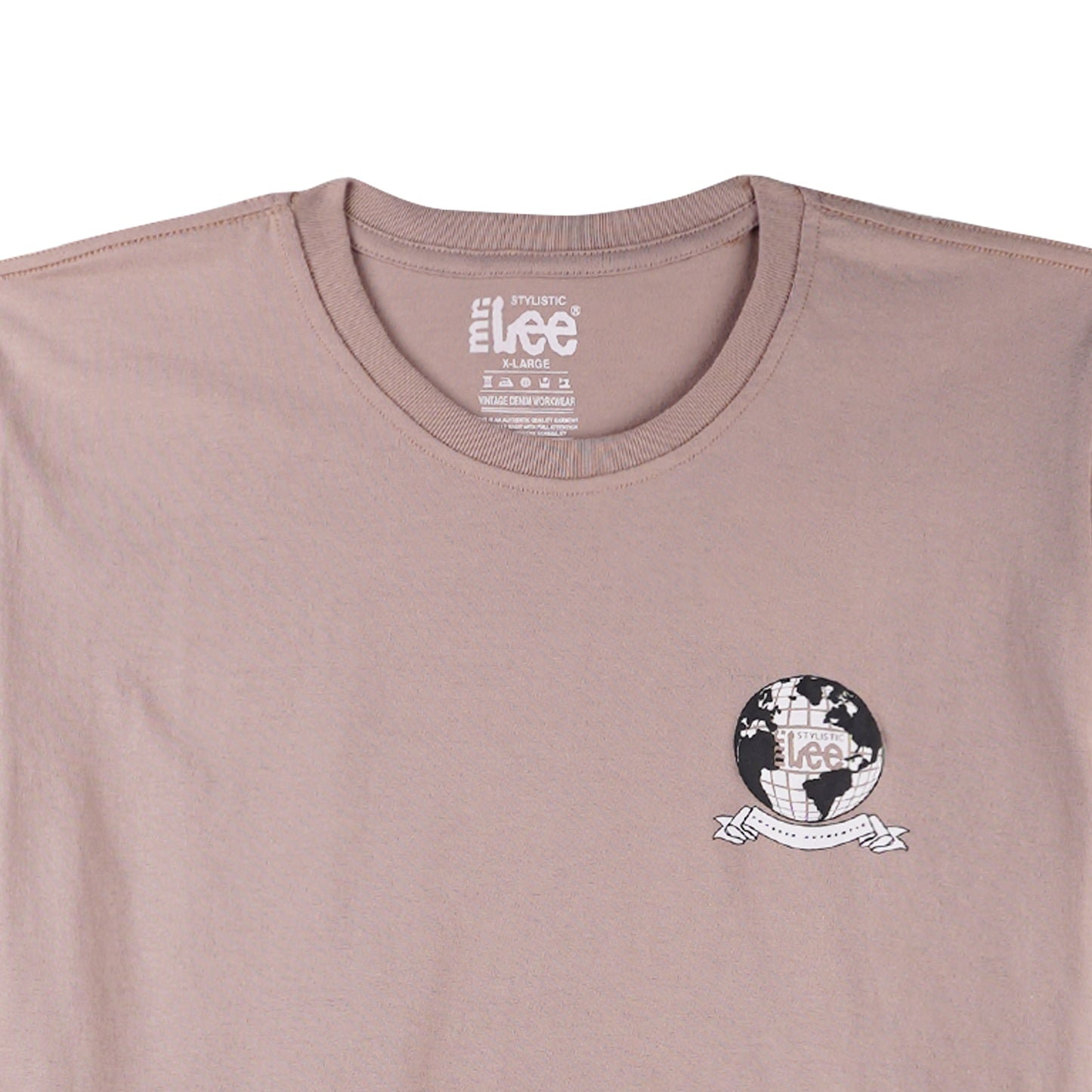 Stylistic Mr. Lee Men's Basic Tees with Back Print Semi body Fit 170165-U (Sphinx)