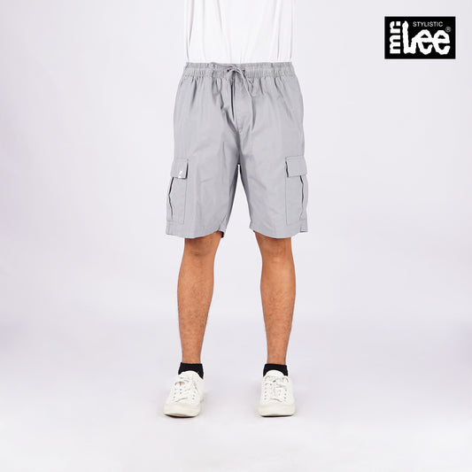 Stylistic Mr. Lee Men's Basic Non-Denim Cargo Short Mid Waist 169175 (Light Gray)