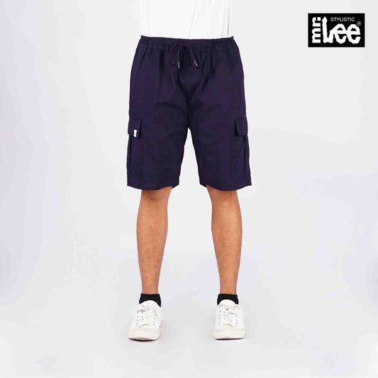 Stylistic Mr. Lee Men's Basic Non-Denim Cargo Short Mid Waist 169175 (Navy)