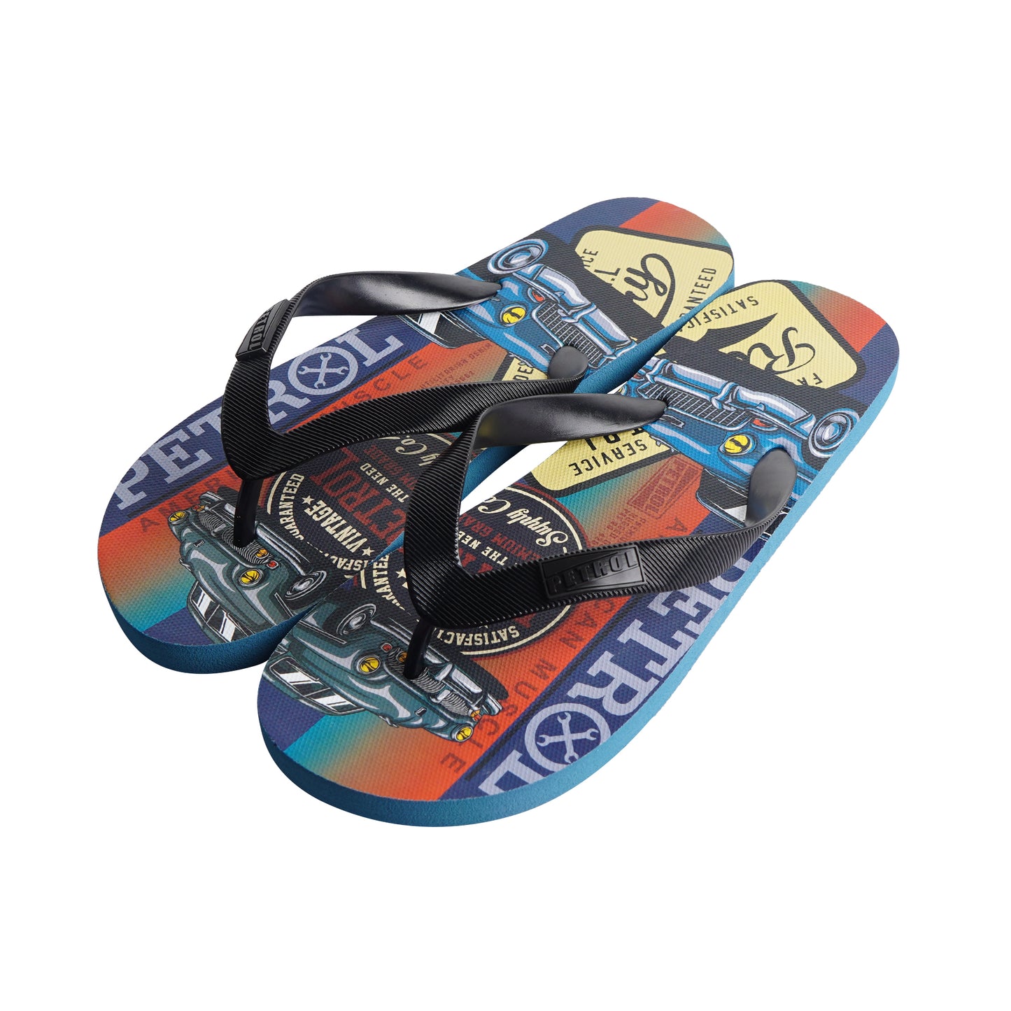 Petrol Men's Basic Accessories Printed Slipper 161569 (Red/Blue)