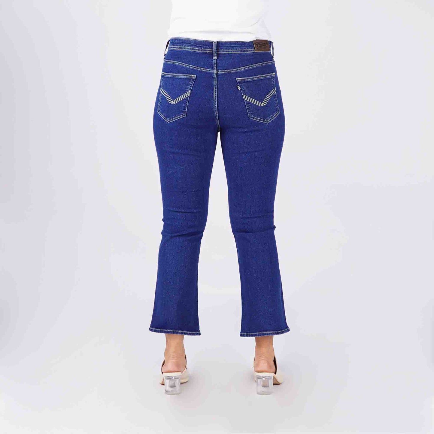 Petrol Ladies Basic Denim Flared Pants Mid-Rise Extreme Wash Fabric 167864 (Medium Shade)