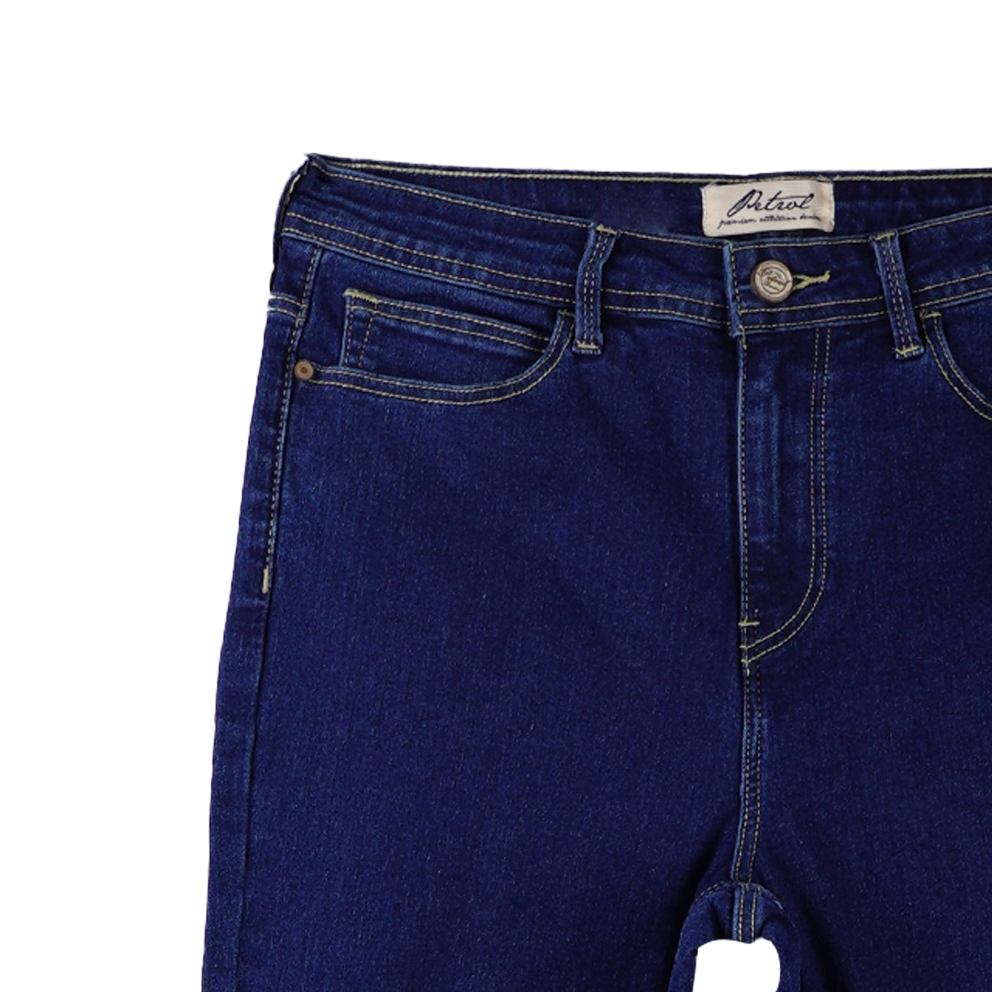 Petrol Ladies Basic Denim Flared Pants Mid-Rise Extreme Wash Fabric 167864 (Medium Shade)