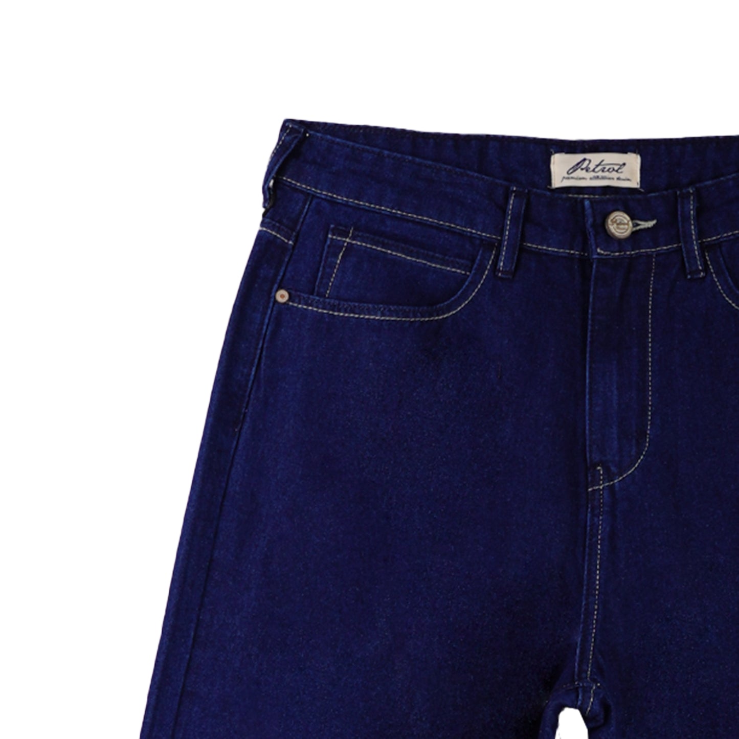 Petrol Ladies Basic Denim Pants Straight Fitting Mid-Rise Camellion Blue Fabric 168135 (Dark Shade)
