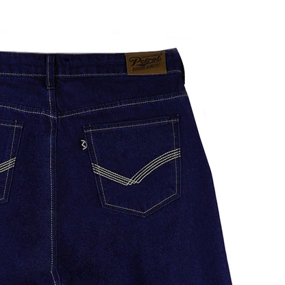 Petrol Ladies Basic Denim Pants Straight Fitting Mid-Rise Camellion Blue Fabric 168135 (Dark Shade)