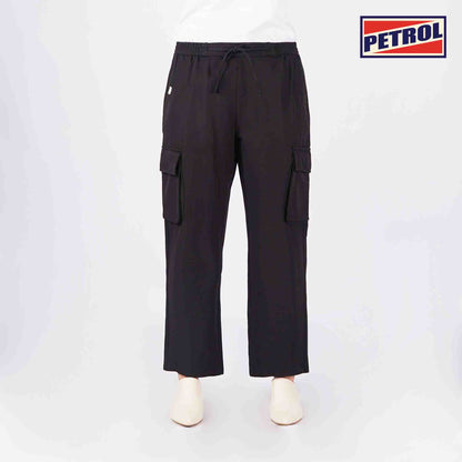 Petrol Ladies Basic Non-Denim Cargo Pants Mid-Rise Rinse Wash Fabric 169300 (Black)