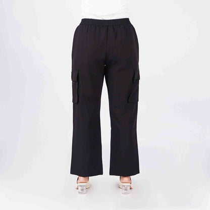 Petrol Ladies Basic Non-Denim Cargo Pants Mid-Rise Rinse Wash Fabric 169300 (Black)