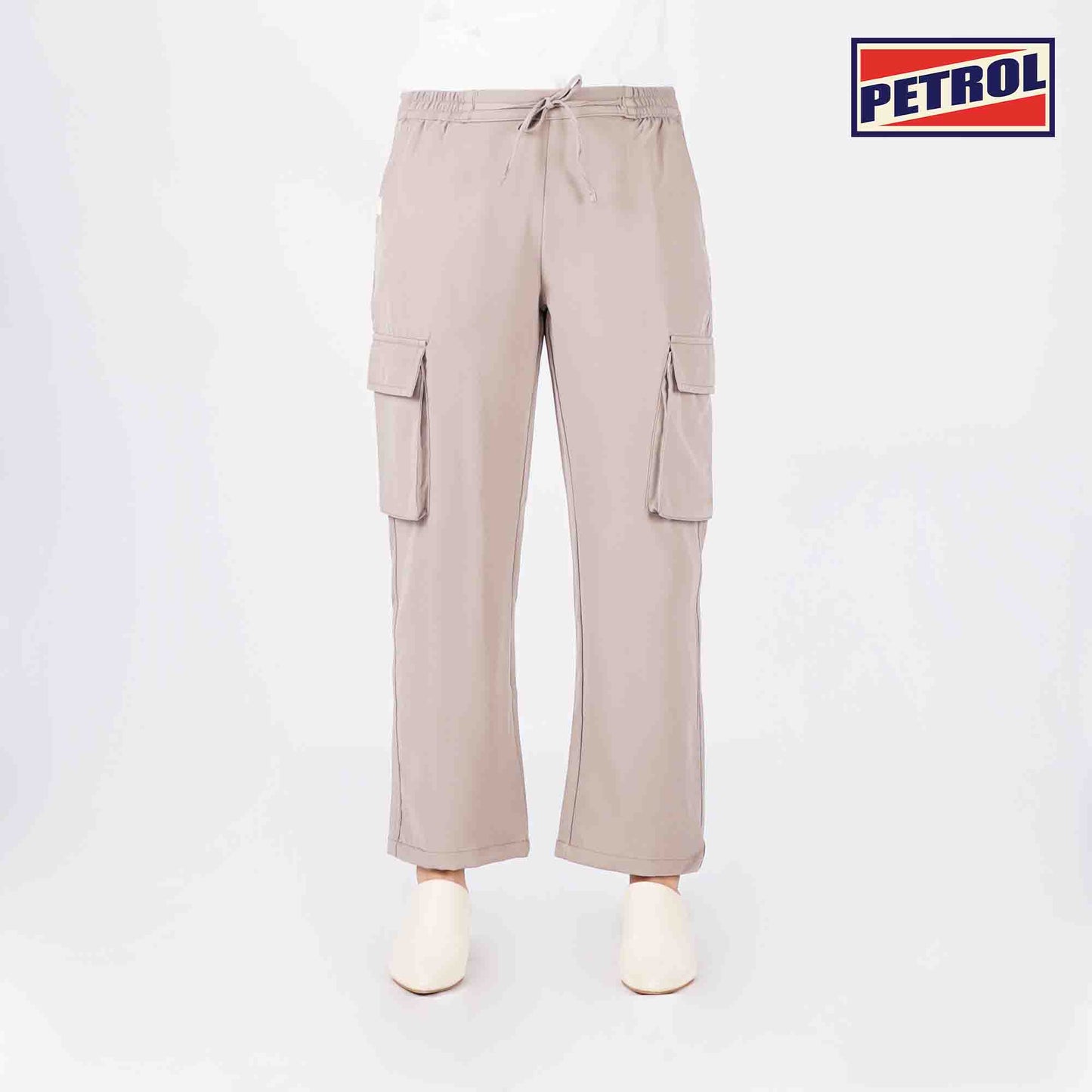 Petrol Ladies Basic Non-Denim Cargo Pants Mid-Rise Rinse Wash Fabric 169300 (Taupe)