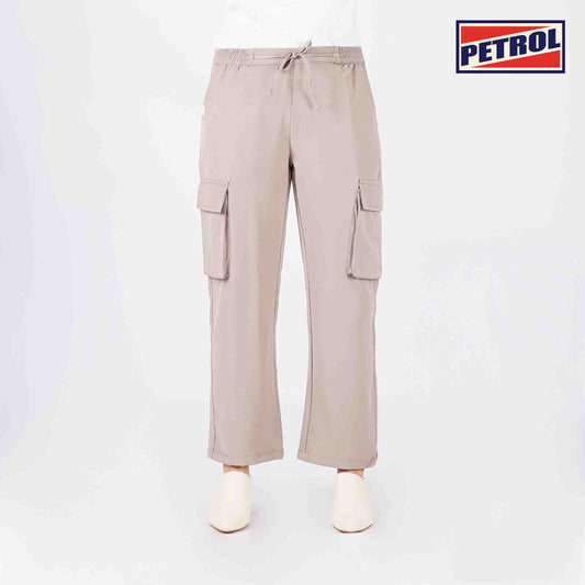 Petrol Ladies Basic Non-Denim Cargo Pants Mid-Rise Rinse Wash Fabric 169300 (Taupe)