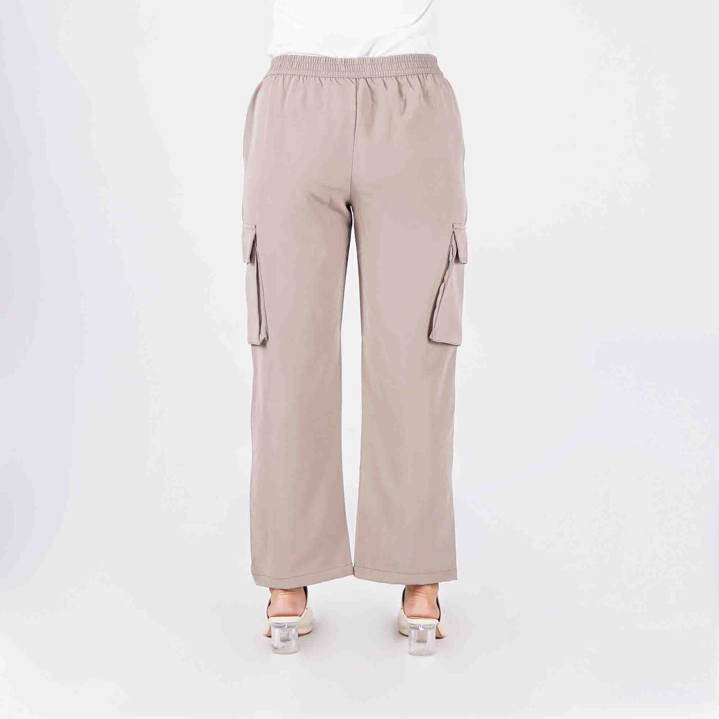 Petrol Ladies Basic Non-Denim Cargo Pants Mid-Rise Rinse Wash Fabric 169300 (Taupe)