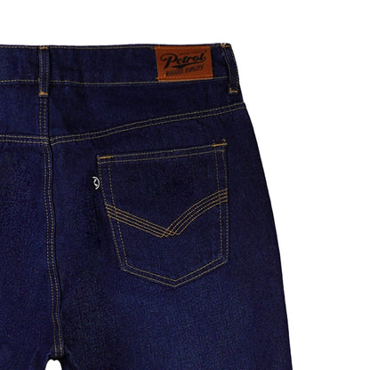 Petrol Ladies Basic Denim Boyfriend Jeans Mid-Rise Rinse Wash Fabric 167664 (Dark Shade)