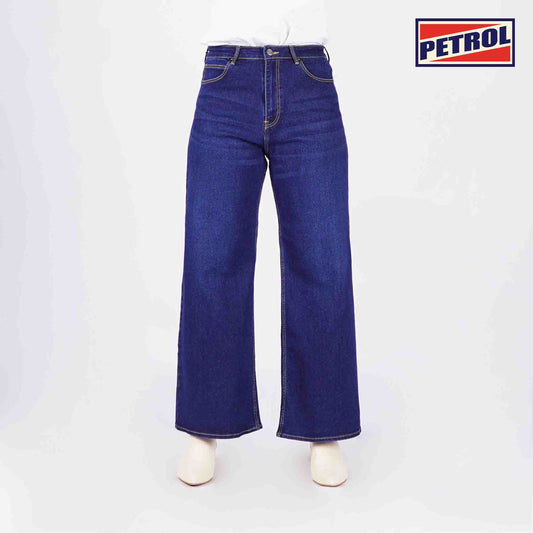 Petrol Ladies Basic Denim Sailor Jeans Mid-Rise Extreme with Details Fabric 168803 (Dark Shade)