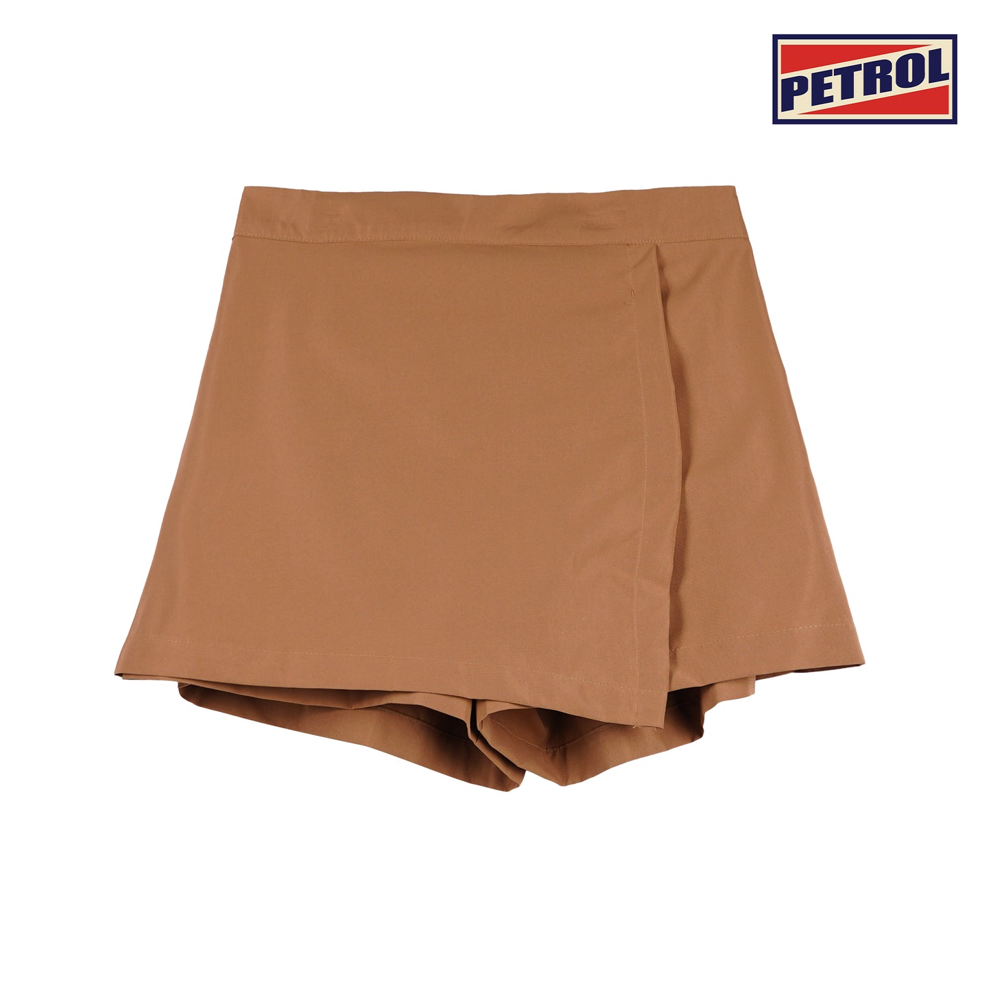 Petrol Ladies Basic Non-Denim Skort Mid-Rise Rinse Wash Fabric 157049 (Brown)