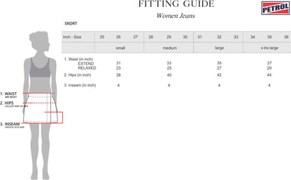 Petrol Ladies Basic Non-Denim Skort Mid-Rise 157049 (Rock Ridge)