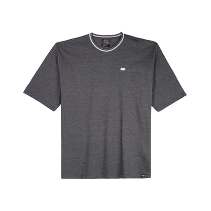 RRJ Men's Basic Tees Boxy Fitting  Heather Fabric 108113 (Black)