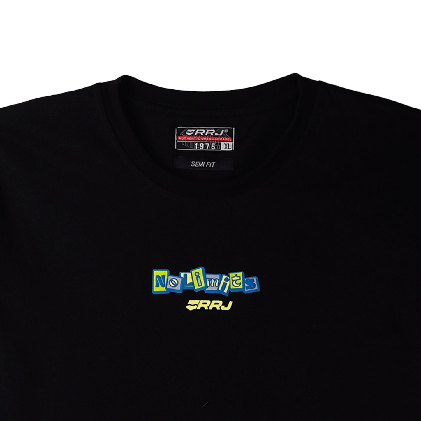 RRJ Men's Basic Tees Semibody Fitting Cotton Jersey Fabric 172425-U (Black)