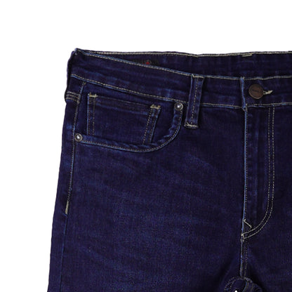 RRJ Men's Basic Denim Pants Superskinny Fitting Mid-Rise Extreme with Details Fabric 172141 (Dark Shade)