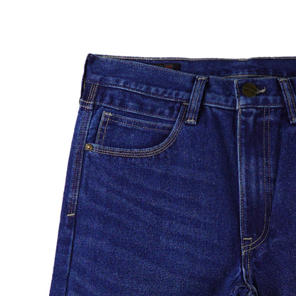 RRJ Men's Basic Denim Pants Slim Straight Fitting Mid-Rise Extreme Wash Fabric 167362-U (Dark Shade)