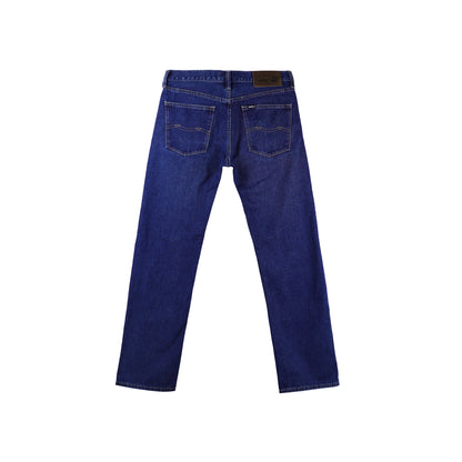 RRJ Men's Basic Denim Pants Slim Straight Fitting Mid-Rise Extreme Wash Fabric 167362-U (Dark Shade)