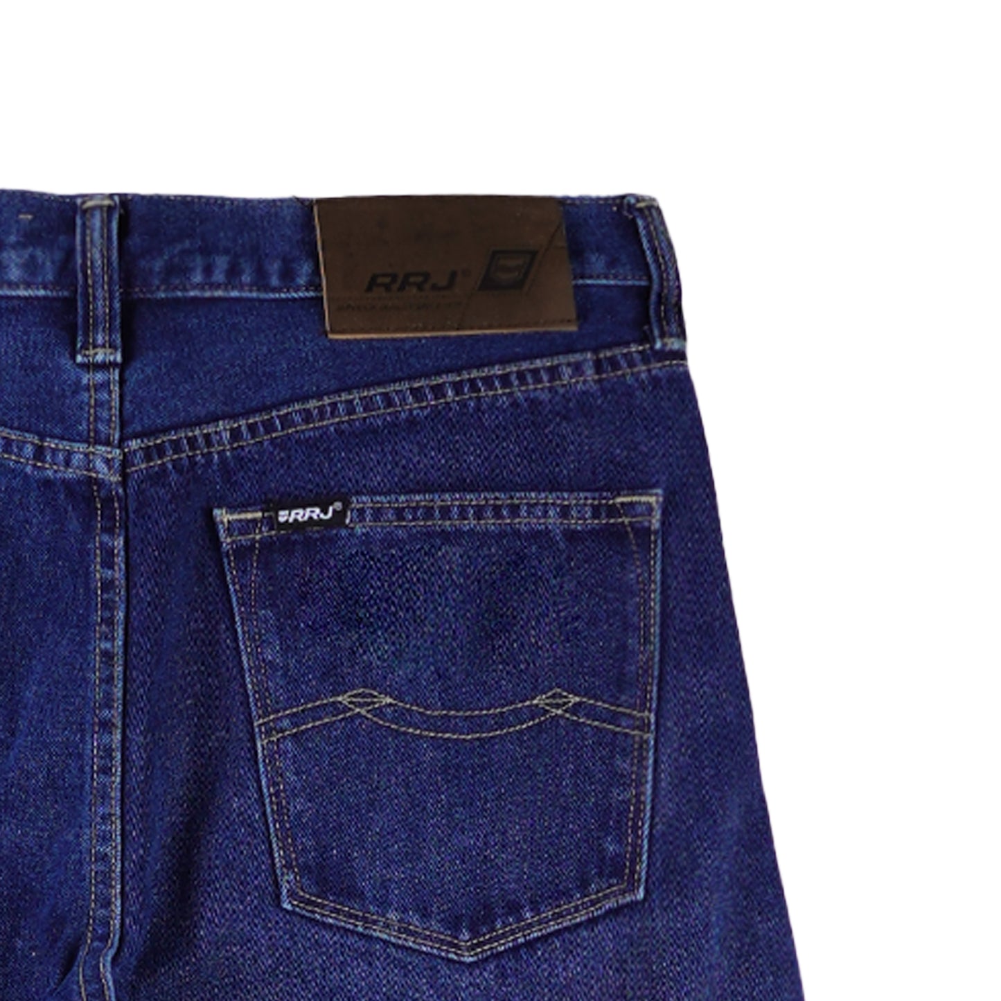 RRJ Men's Basic Denim Pants Slim Straight Fitting Mid-Rise Extreme Wash Fabric 167362-U (Dark Shade)