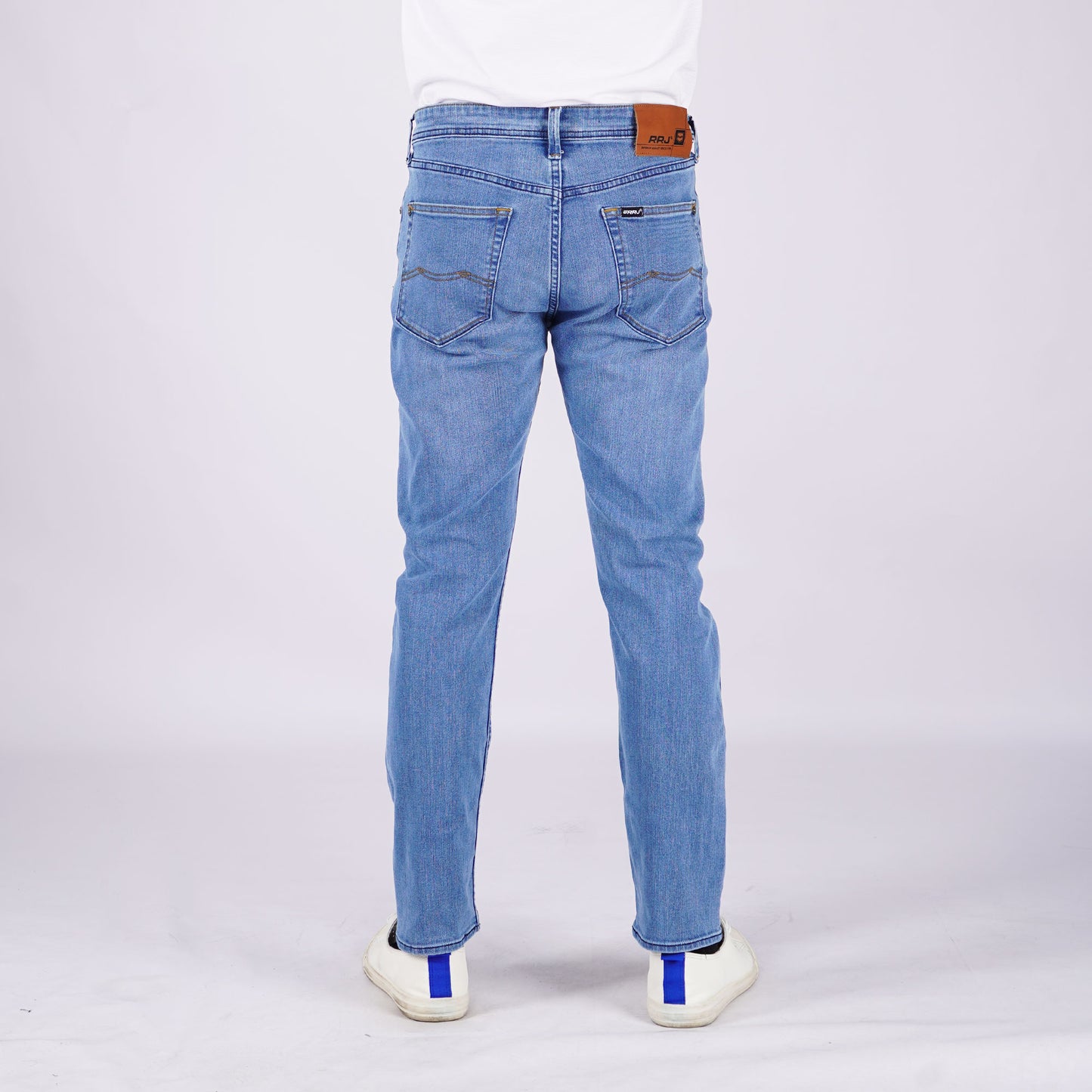 RRJ Men's Basic Denim Pants Superskinny Fitting Mid-Rise Extreme with Details Fabric 172578 (Light Shade)
