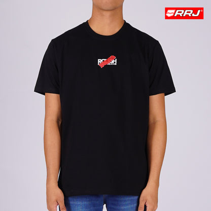 RRJ Men's Basic Tees Semibody Fitting CVC Jersey Fabric 159394-U (Black)