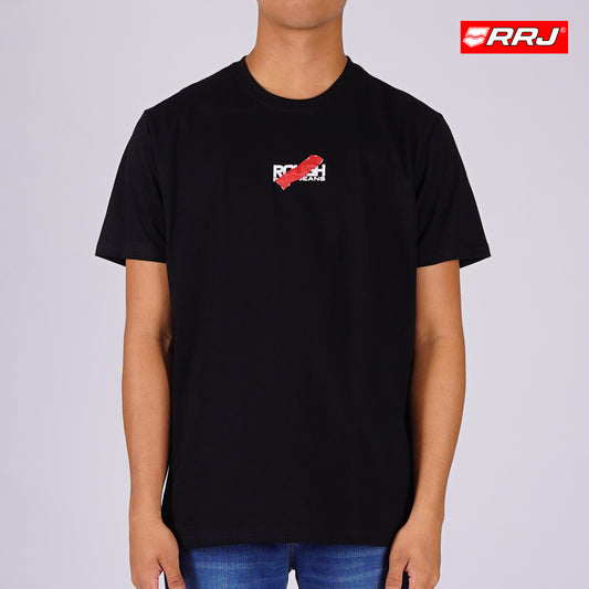 RRJ Men's Basic Tees Semibody Fitting CVC Jersey Fabric 159394-U (Black)