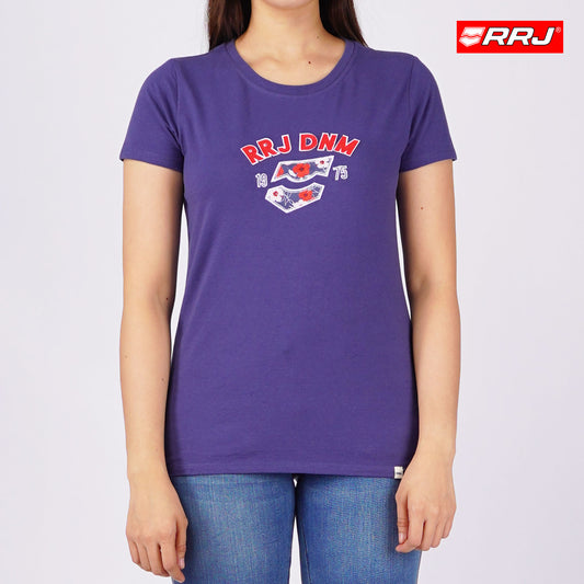 RRJ Ladies Basic Tees Regular Fitting Missed Lycra Fabric 135137 (Navy)