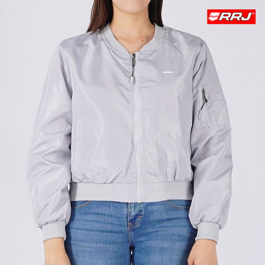 RRJ Ladies Basic Jacket Regular Fitting Nylon Fabric 140496 (Gray)