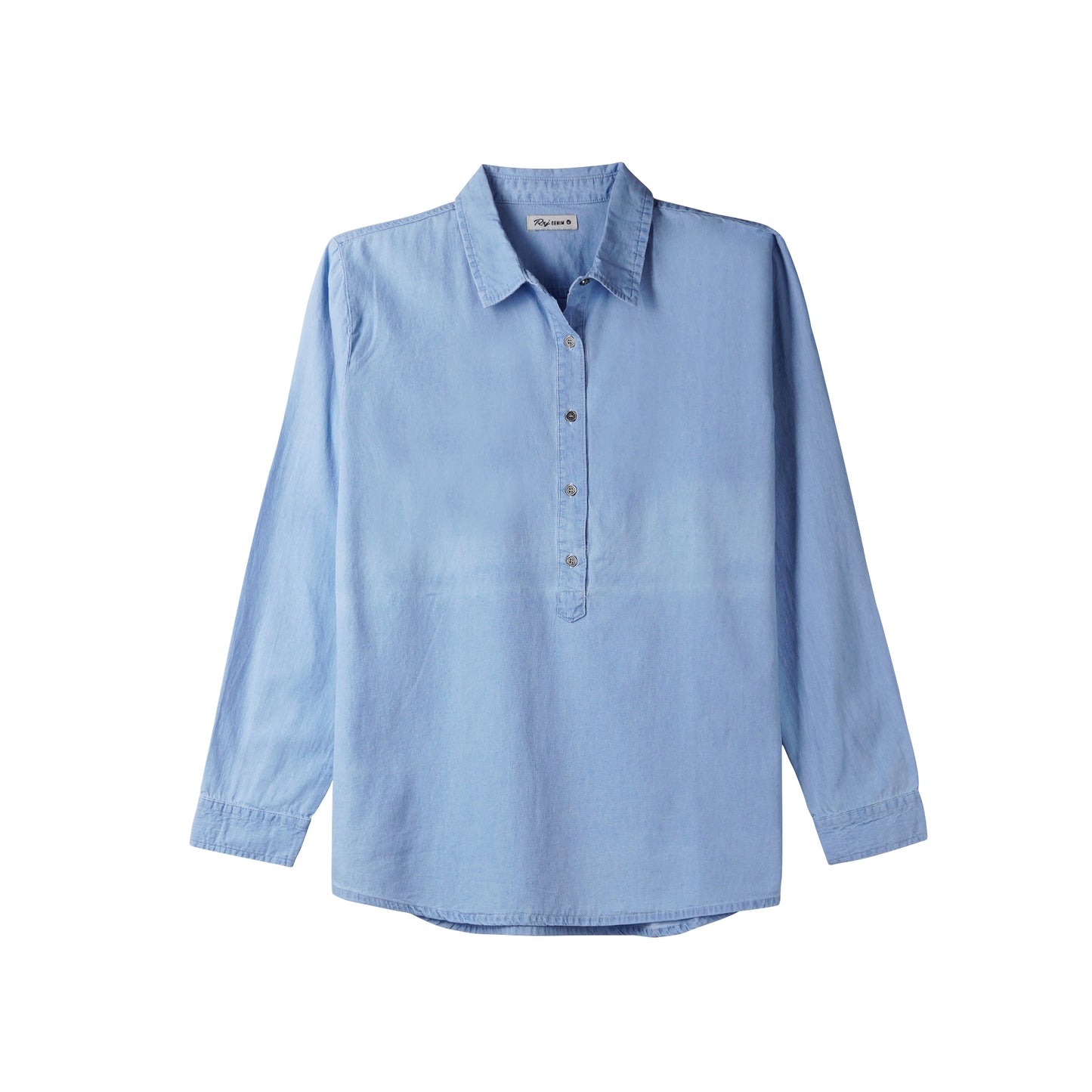 RRJ Ladies Basic Tees Loose Fitting Chambray Tencel Fabric 131818 (Medium Shade)