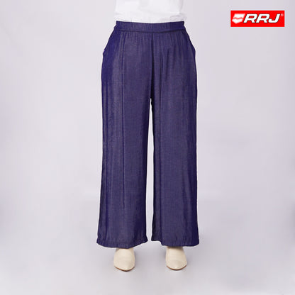 RRJ Ladies Basic Non-Denim Cullote Rinse Wash Fabric 154203 (Navy)