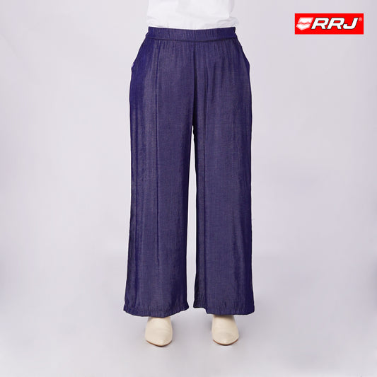 RRJ Ladies Basic Non-Denim Cullote Rinse Wash Fabric 154203 (Navy)