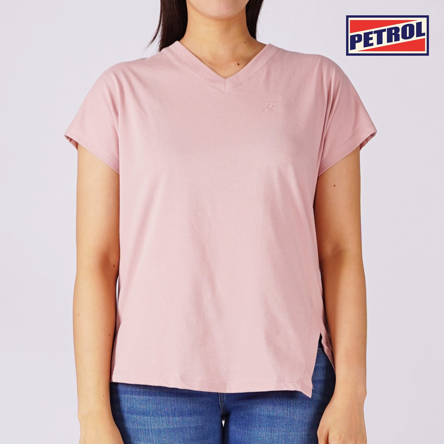 Petrol Ladies Basic Tees Regular Fitting CVC Jersey Fabric 157781-U (Dusty Pink)
