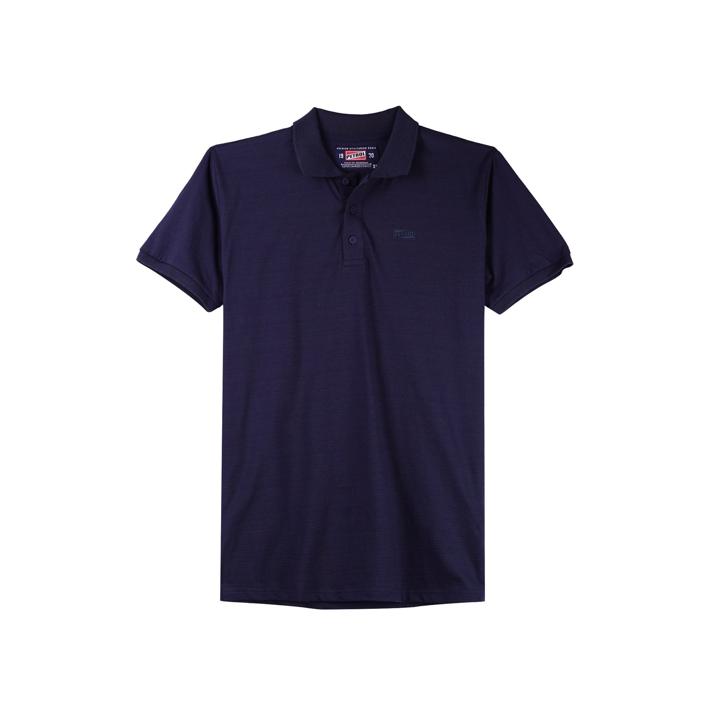 Petrol Men's Basic Collared Shirt Slim Fitting Missed Lycra Fabric 116329 (Navy)