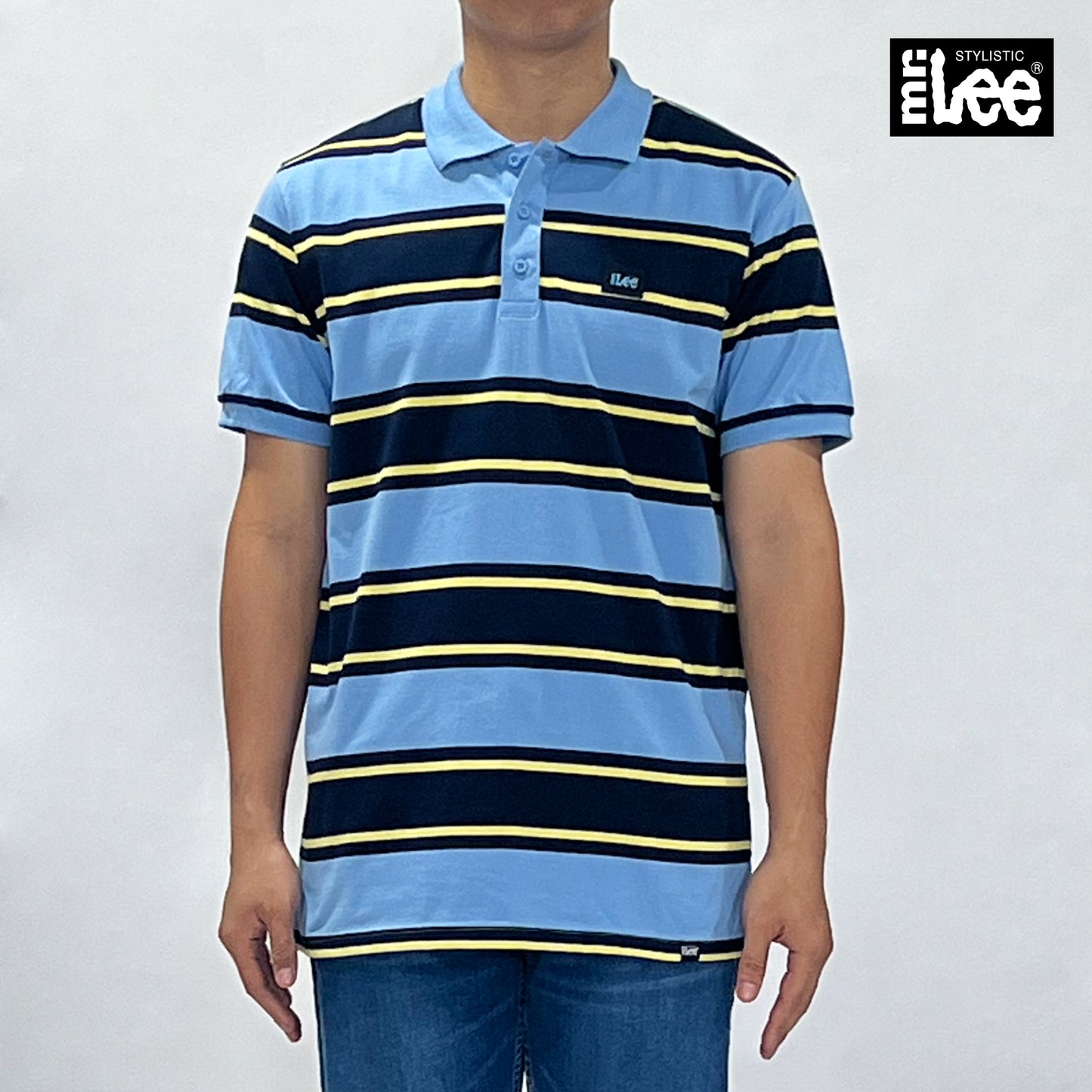 Stylistic Mr. Lee Men's Basic Collared Shirt Semi body Fit 160737 (Blue)