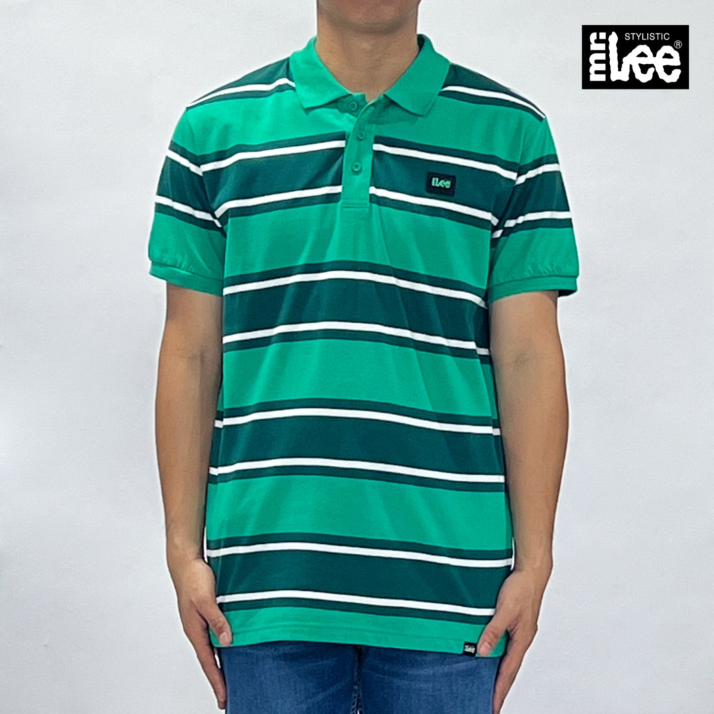 Stylistic Mr. Lee Men's Basic Collared Shirt Semi body Fit 160737 (Green)