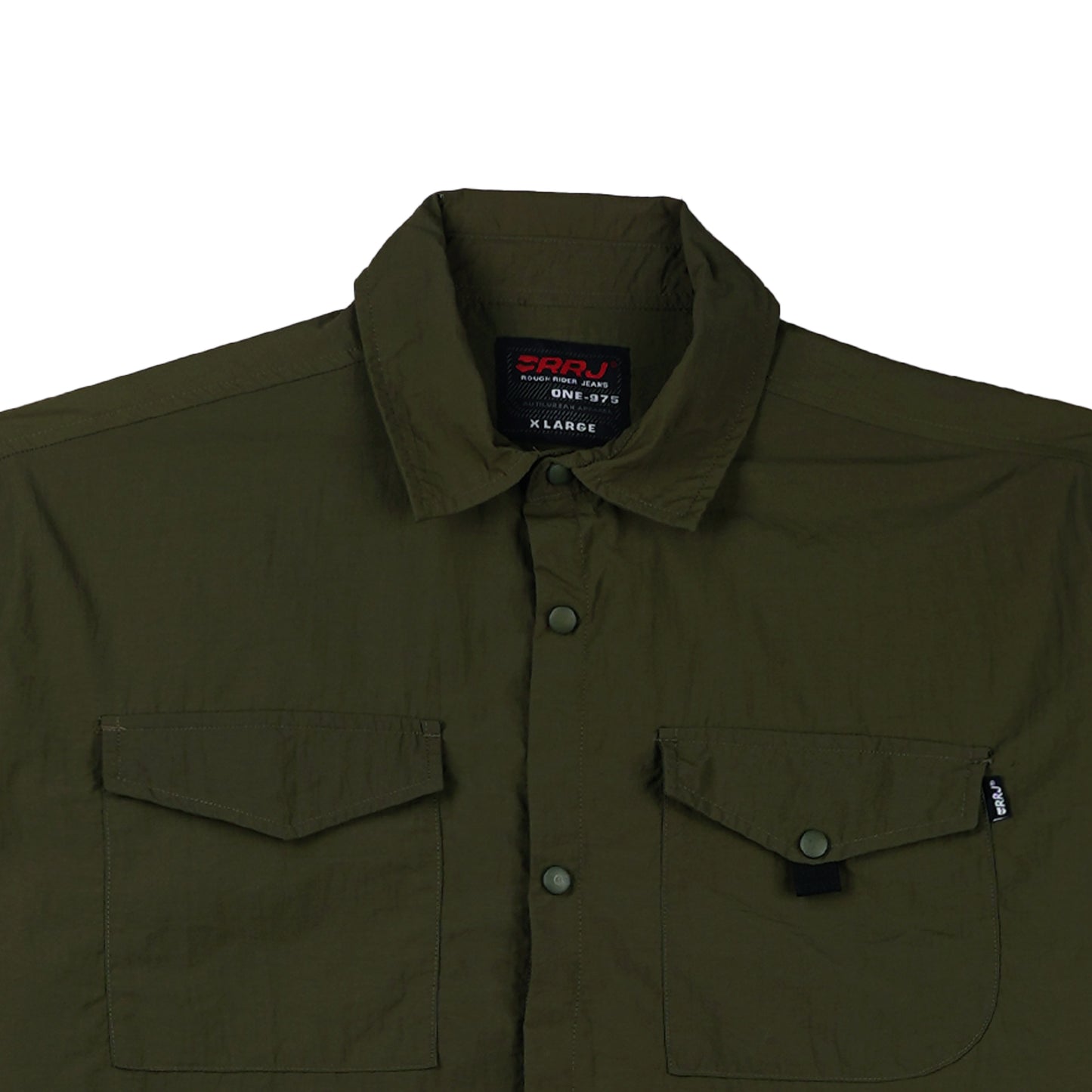 RRJ Men's Basic Woven Shirt Boxy Fitting Taslan Fabric 160603 (Fatigue)