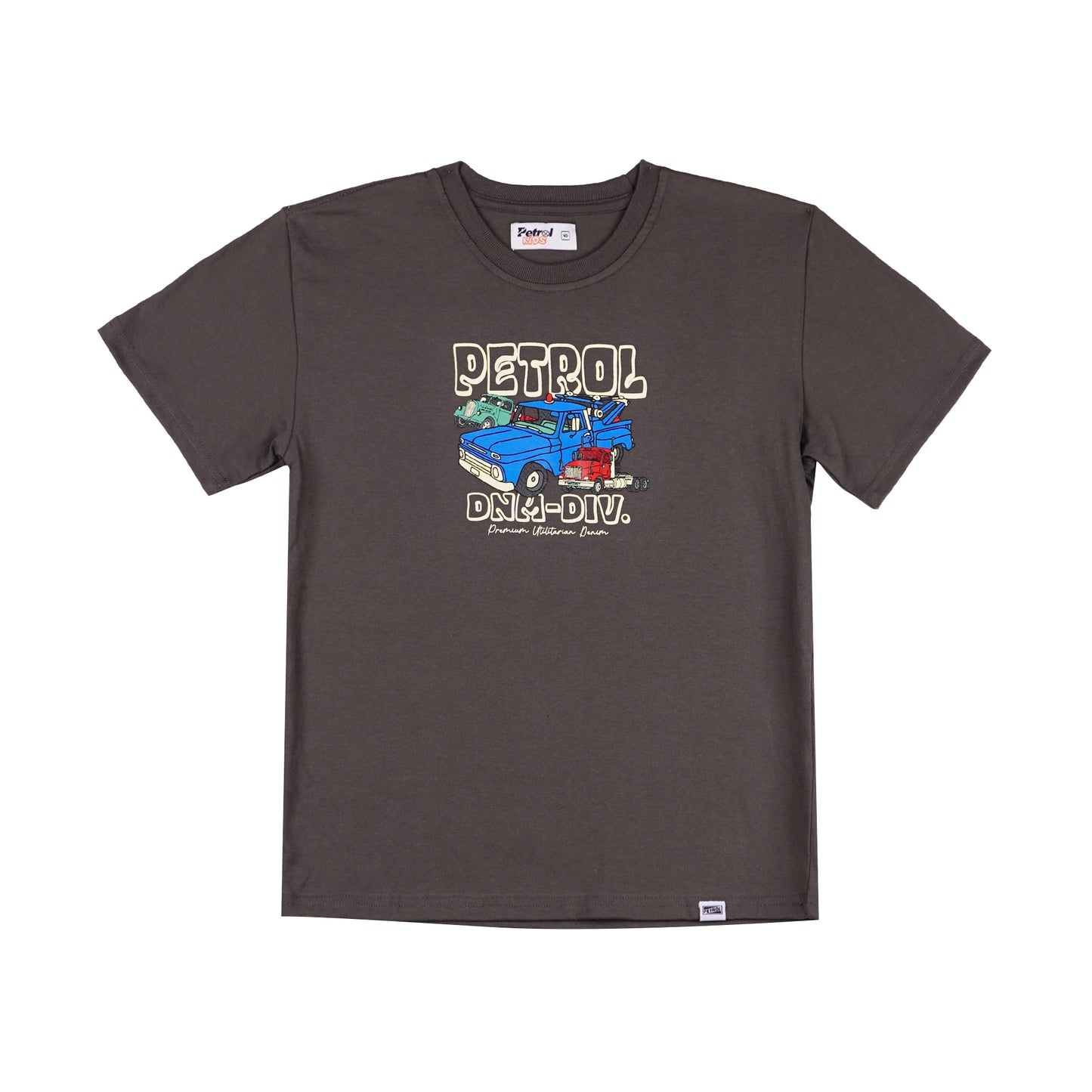 Petrol Children's Basic Tees Regular Fitting CVC Jersey Fabric for Toddler 156896-U (Charcoal)