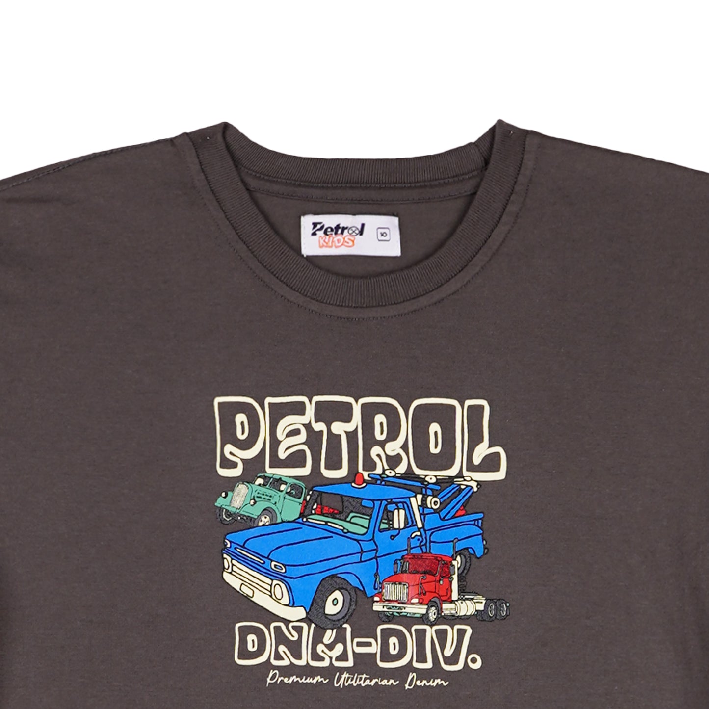 Petrol Children's Basic Tees Regular Fitting CVC Jersey Fabric for Toddler 156896-U (Charcoal)