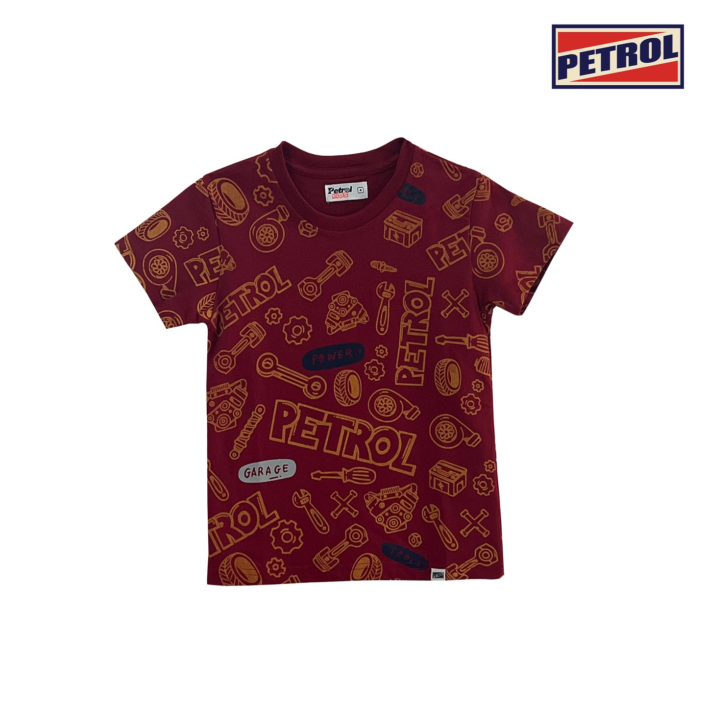 Petrol Children's Basic Tees Regular Fitting CVC Jersey Fabric for Kid's 157746-U (Crimson)