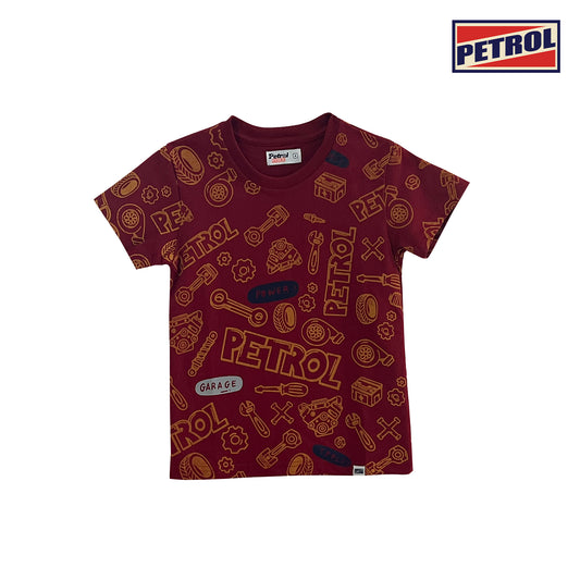 Petrol Children's Basic Tees Regular Fitting CVC Jersey Fabric for Kid's 157746-U (Crimson)