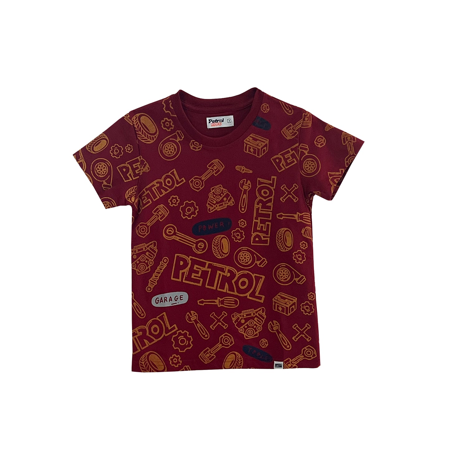 Petrol Children's Basic Tees Regular Fitting CVC Jersey Fabric for Kid's 157746-U (Crimson)