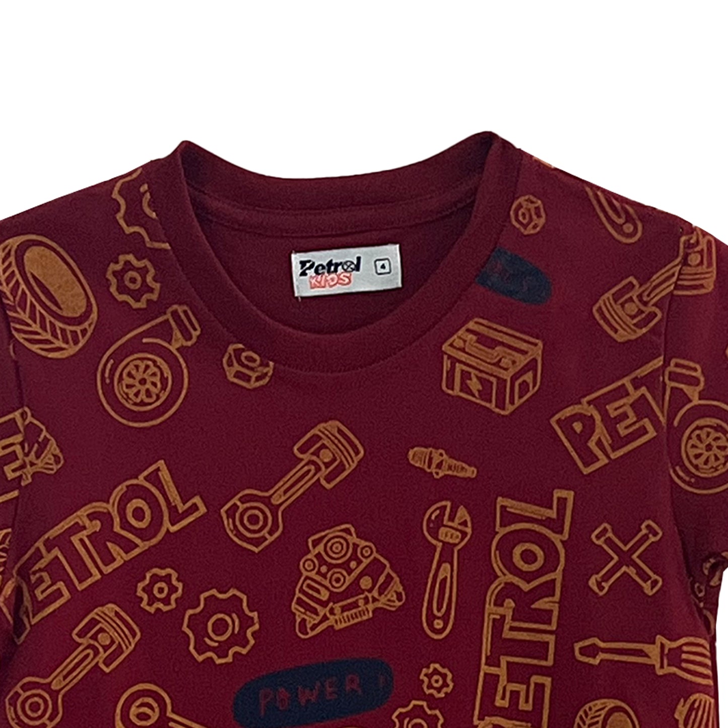 Petrol Children's Basic Tees Regular Fitting CVC Jersey Fabric for Kid's 157746-U (Crimson)