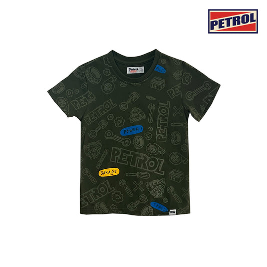 Petrol Children's Basic Tees Regular Fitting CVC Jersey Fabric for Kid's 157746-U (Fatigue)