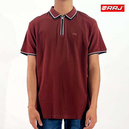 RRJ Men's Basic Collared Shirt Comfort Fitting 168001 (Wine)