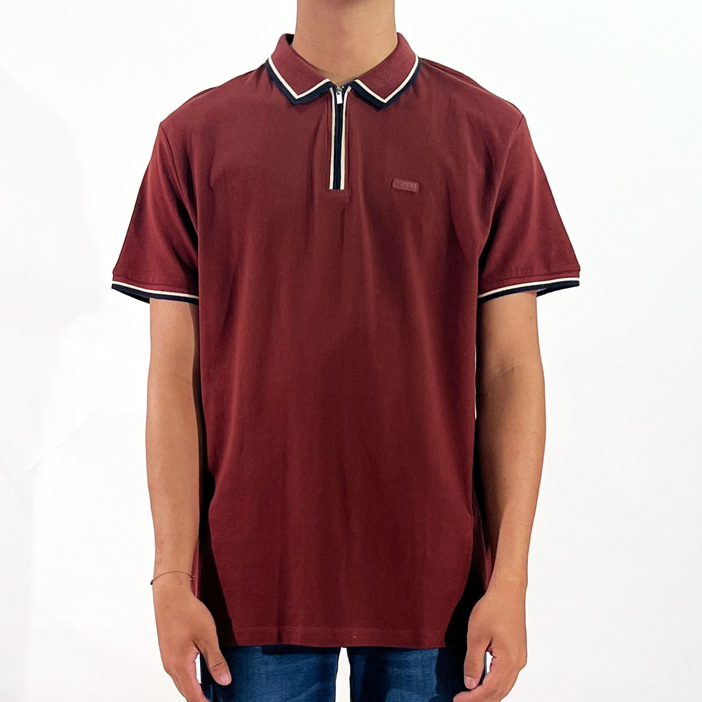 RRJ Men's Basic Collared Shirt Comfort Fitting 168001 (Wine)